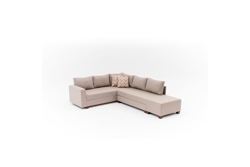Hörnbäddsoffa Iroulport Höger Beige - Beige - Möbler - Soffa - Bäddsoffa