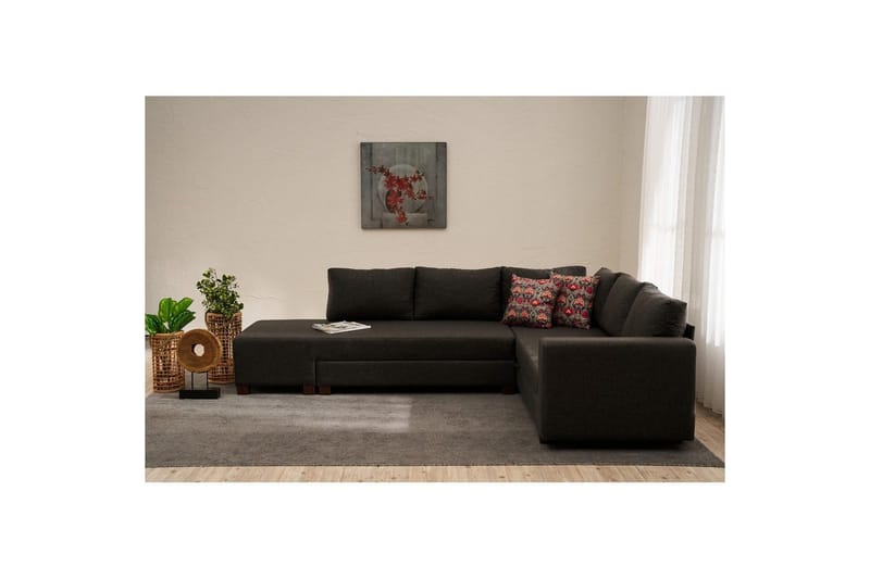 Hörnbäddsoffa Iroulport Vänster Antracit - Antracit - Möbler - Soffa - Bäddsoffa