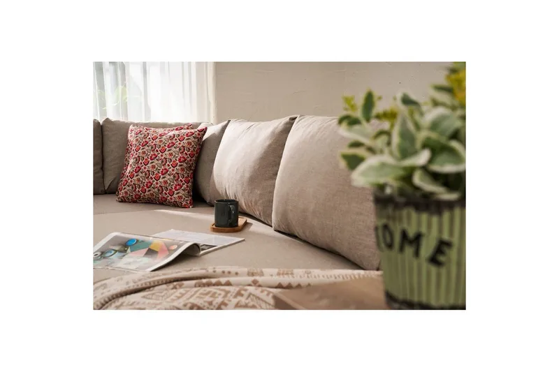 Hörnbäddsoffa Iroulport Vänster Beige - Beige - Möbler - Soffa - Bäddsoffa