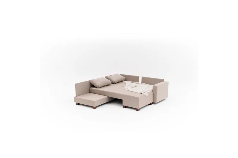 Hörnbäddsoffa Iroulport Vänster Beige - Beige - Möbler - Soffa - Bäddsoffa