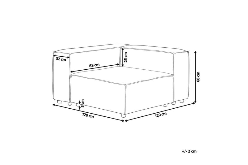 Hörnsektion Aprica Beige, svart, Linne - Beige - Möbler - Soffa - Modulsoffor - Hörnmodul