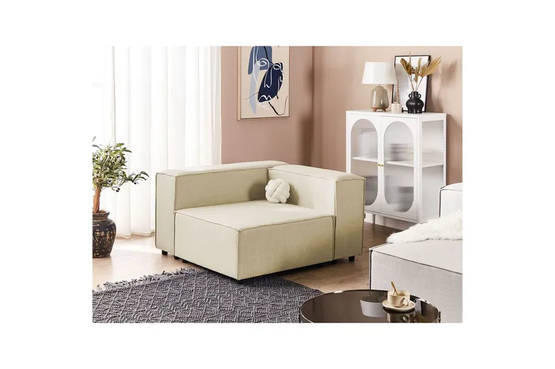 Hörnsektion Aprica Beige, svart, Linne - Beige - Möbler - Soffa - Soffgrupp