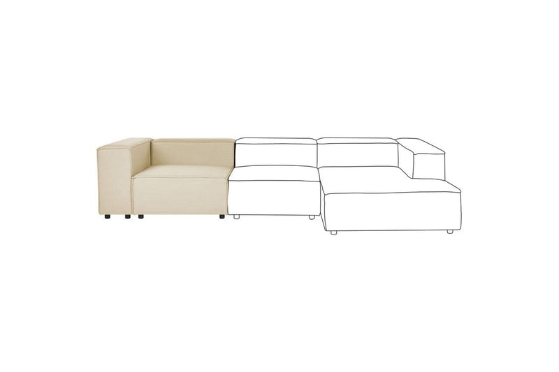 Hörnsektion Aprica Beige, svart, Linne - Beige - Möbler - Soffa - Soffgrupp