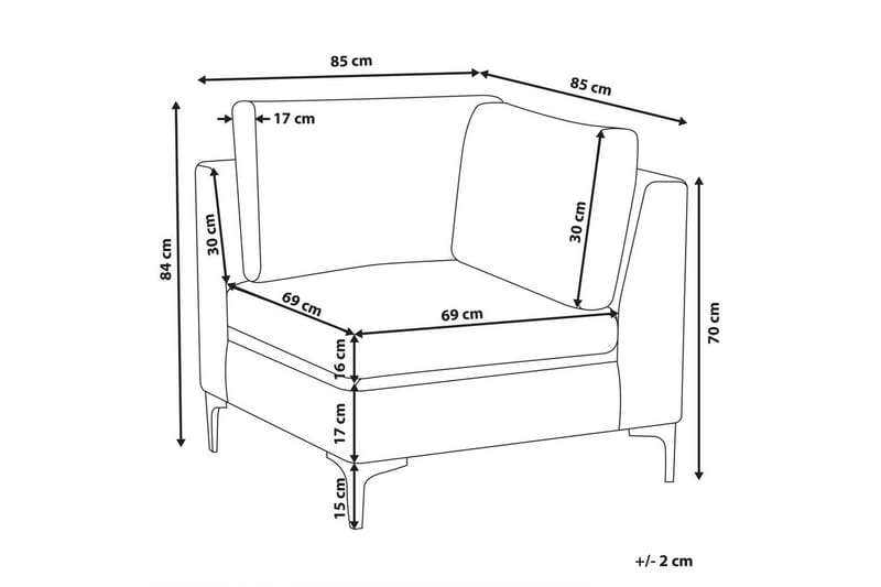 Hörnsektion Evja Rosa - Rosa - Möbler - Soffa - Modulsoffor - Hörnmodul