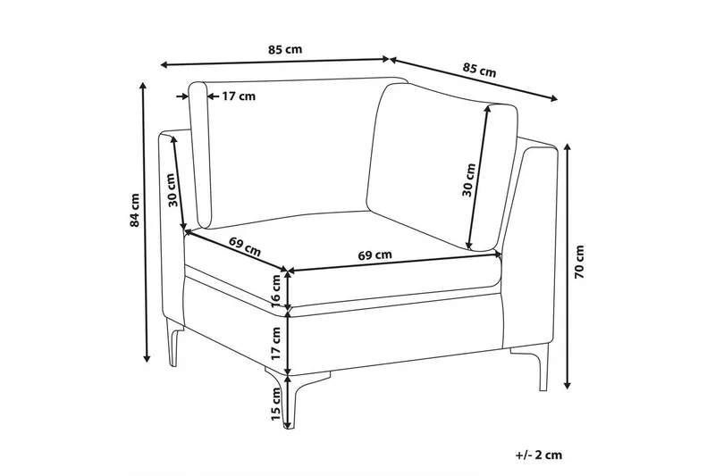 Hörnsektion Evja Rosa - Rosa - Möbler - Soffa - Modulsoffor - Hörnmodul