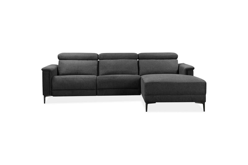 Hörnsoffa 3-sits Lund Antracit, Belfast tyg, Höger manuell vilstol - Antracit, Belfast tyg, Höger manuell vilstol - Möbler - Soffa - Biosoffa & reclinersoffa