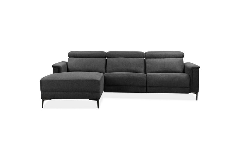 Hörnsoffa 3-sits Lund Antracit, Belfast tyg, Vänster Manuell Fåtölj - Antracit, Belfast tyg, Vänster Manuell Fåtölj - Möbler - Soffa - Biosoffa & reclinersoffa
