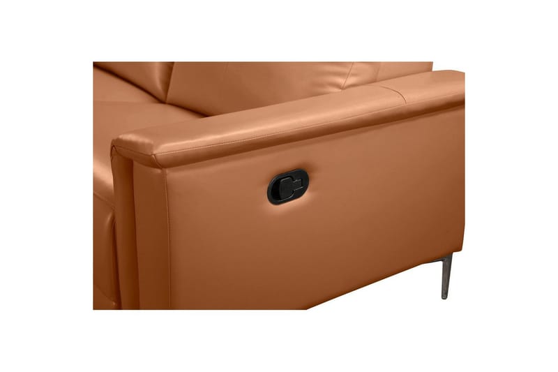 Hörnsoffa 3-sits Lund Cognac, Läder/PU, Vänster Manuell Fåtölj - Cognac, Läder/PU, Vänster Manuell Fåtölj - Möbler - Soffa - Skinnsoffor