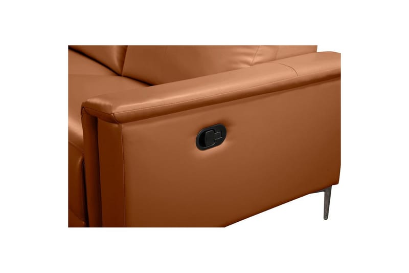 Hörnsoffa 3-sits Lund Cognac, PU, Vänster Manuell Fåtölj - Cognac, PU, Vänster Manuell Fåtölj - Möbler - Soffa - Skinnsoffor