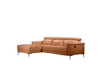 Hörnsoffa 3-sits Lund Cognac, PU, Vänster Manuell Fåtölj