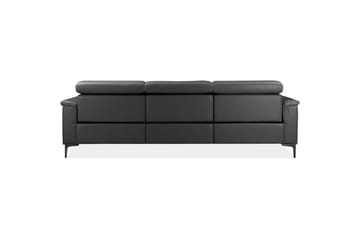 Hörnsoffa 3-sits Lund Grå, Läder/PU, Höger manuell vilstol - Grå, Läder/PU, Höger manuell vilstol - Möbler - Soffa - Skinnsoffor