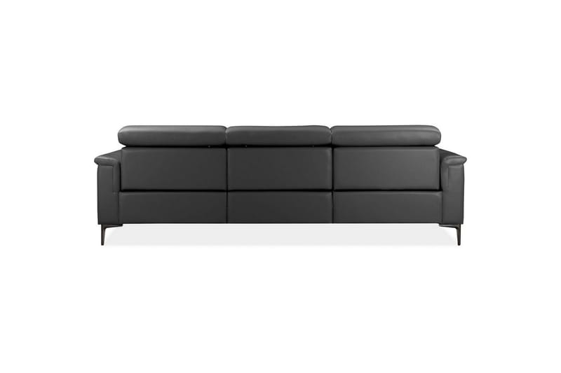 Hörnsoffa 3-sits Lund Grå, Läder/PU, Höger manuell vilstol - Grå, Läder/PU, Höger manuell vilstol - Möbler - Soffa - Skinnsoffor