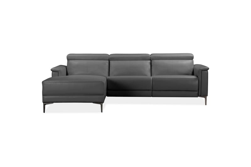 Hörnsoffa 3-sits Lund Grå, PU, Vänster Manuell Fåtölj - Grå, PU, Vänster Manuell Fåtölj - Möbler - Soffa - Skinnsoffor