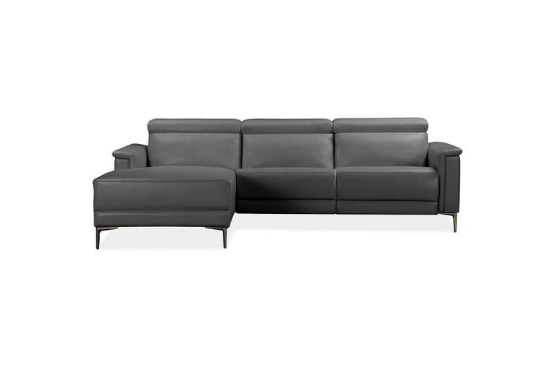 Hörnsoffa 3-sits Lund Grå, PU, Vänster Elektrisk Fåtölj - Grå, PU, Vänster Elektrisk Fåtölj - Möbler - Soffa - Skinnsoffor