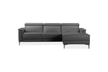 Hörnsoffa 3-sits Lund Grå, PU, Höger manuell vilstol - Grå, PU, Höger manuell vilstol - Möbler - Soffa - Skinnsoffor