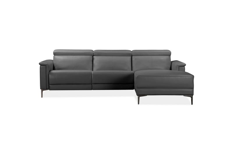 Hörnsoffa 3-sits Lund Grå, PU, Höger manuell vilstol - Grå, PU, Höger manuell vilstol - Möbler - Soffa - Skinnsoffor
