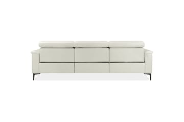 Hörnsoffa 3-sits Lund Kräm, PU, Höger elektrisk vilstol - Kräm, PU, Höger elektrisk vilstol - Möbler - Soffa - Skinnsoffor