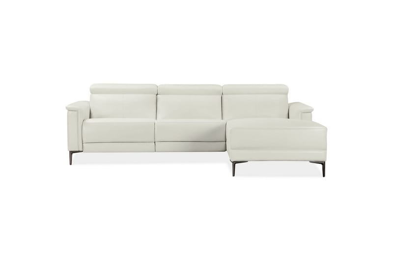 Hörnsoffa 3-sits Lund Kräm, PU, Höger elektrisk vilstol - Kräm, PU, Höger elektrisk vilstol - Möbler - Soffa - Skinnsoffor