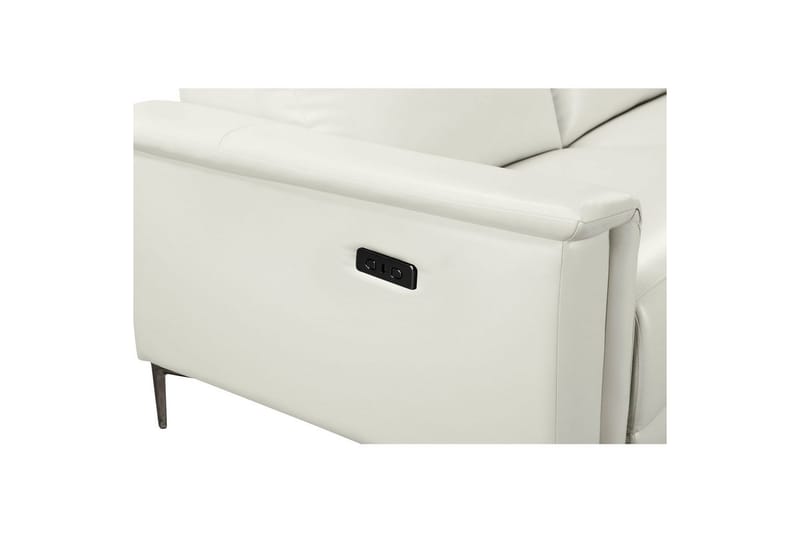 Hörnsoffa 3-sits Lund Kräm, PU, Höger elektrisk vilstol - Kräm, PU, Höger elektrisk vilstol - Möbler - Soffa - Skinnsoffor