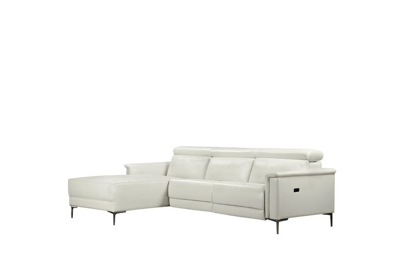 Hörnsoffa 3-sits Lund Kräm, PU, Vänster Elektrisk Fåtölj - Kräm, PU, Vänster Elektrisk Fåtölj - Möbler - Soffa - Skinnsoffor