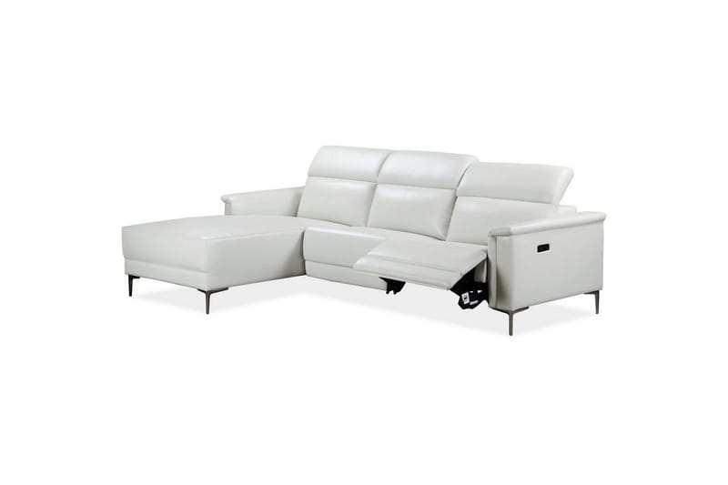 Hörnsoffa 3-sits Lund Kräm, PU, Vänster Elektrisk Fåtölj - Kräm, PU, Vänster Elektrisk Fåtölj - Möbler - Soffa - Skinnsoffor