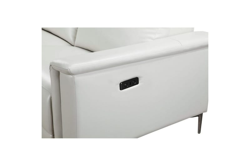 Hörnsoffa 3-sits Lund Kräm, PU, Vänster Elektrisk Fåtölj - Kräm, PU, Vänster Elektrisk Fåtölj - Möbler - Soffa - Skinnsoffor