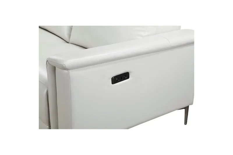 Hörnsoffa 3-sits Lund Kräm, PU, Vänster Elektrisk Fåtölj - Kräm, PU, Vänster Elektrisk Fåtölj - Möbler - Soffa - Skinnsoffor