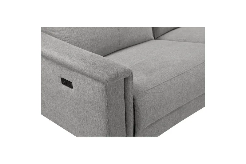 Hörnsoffa 3-sits Lund Ljusgrå, Belfast tyg, Höger elektrisk vilstol - Ljusgrå, Belfast tyg, Höger elektrisk vilstol - Möbler - Soffa - Biosoffa & reclinersoffa