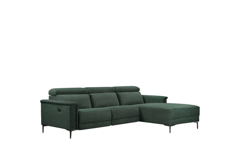Hörnsoffa 3-sits Lund Mörkgrön, Belfast tyg, Höger manuell vilstol, Mörkgrön, Belfast tyg, Höger manuell vilstol