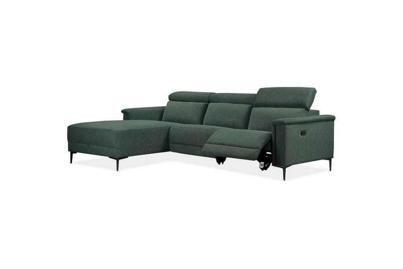 Hörnsoffa 3-sits Lund Mörkgrön, Belfast tyg, Vänster Manuell Fåtölj - Mörkgrön, Belfast tyg, Vänster Manuell Fåtölj - Möbler - Soffa - Biosoffa & reclinersoffa