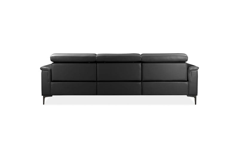 Hörnsoffa 3-sits Lund Svart, Läder/PU, Höger manuell vilstol - Svart, Läder/PU, Höger manuell vilstol - Möbler - Soffa - Skinnsoffor