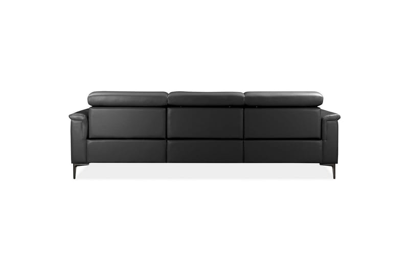Hörnsoffa 3-sits Lund Svart, Läder/PU, Vänster Manuell Fåtölj - Svart, Läder/PU, Vänster Manuell Fåtölj - Möbler - Soffa - Skinnsoffor