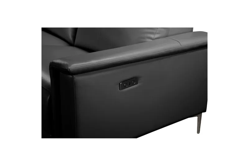 Hörnsoffa 3-sits Lund Svart, PU, Vänster Elektrisk Fåtölj - Svart, PU, Vänster Elektrisk Fåtölj - Möbler - Soffa - Skinnsoffor