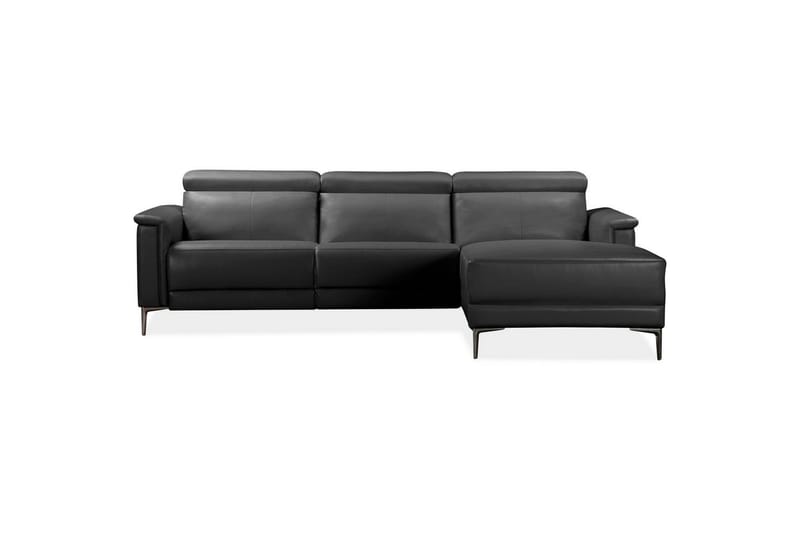Hörnsoffa 3-sits Lund Svart, PU, Höger elektrisk vilstol - Svart, PU, Höger elektrisk vilstol - Möbler - Soffa - Biosoffa & reclinersoffa