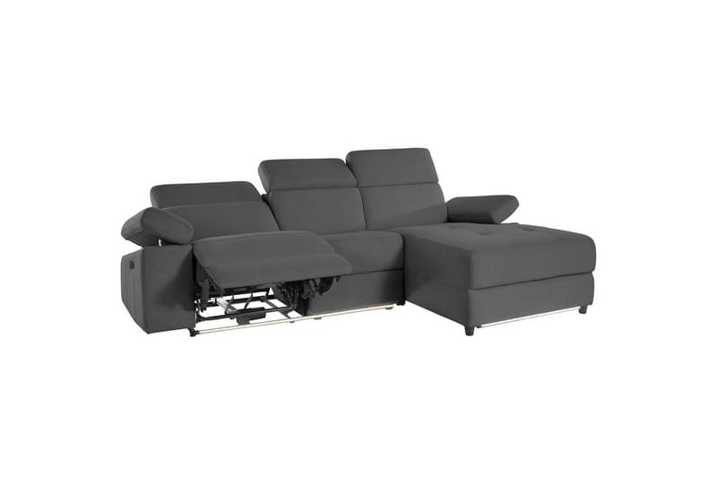 Hörnsoffa 3-sits Rayland Antracit, Sunday tyg, Höger manuell vilstol - Antracit, Sunday tyg, Höger manuell vilstol - Möbler - Soffa - Biosoffa & reclinersoffa