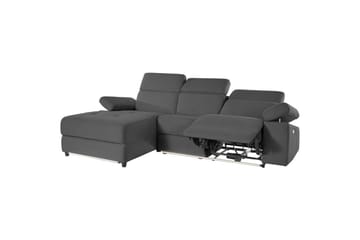 Hörnsoffa 3-sits Rayland Antracit, Sunday tyg, Vänster Elektrisk Fåtölj - Antracit, Sunday tyg, Vänster Elektrisk Fåtölj - Möbler - Soffa - Biosoffa & reclinersoffa