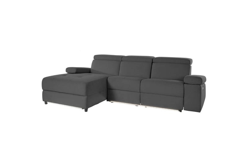 Hörnsoffa 3-sits Rayland Antracit, Sunday tyg, Vänster Elektrisk Fåtölj - Antracit, Sunday tyg, Vänster Elektrisk Fåtölj - Möbler - Soffa - Biosoffa & reclinersoffa