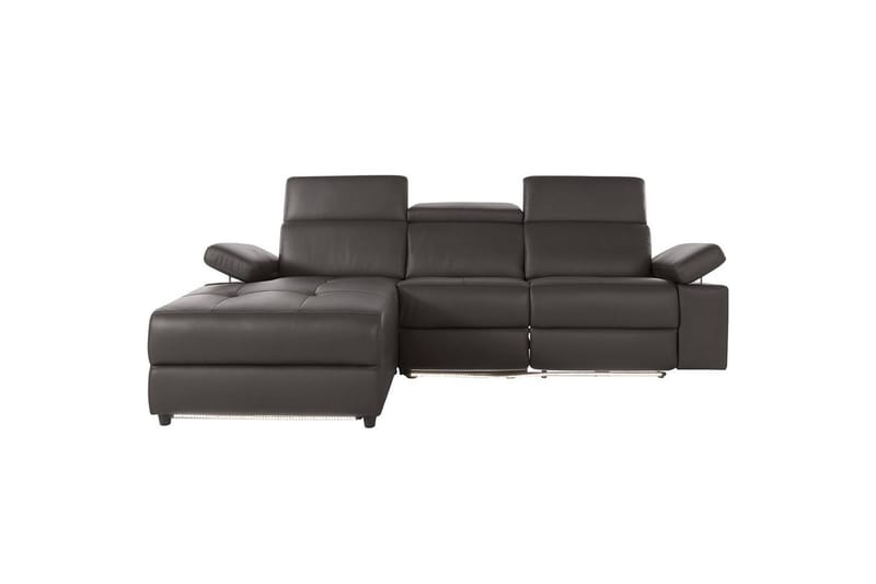 Hörnsoffa 3-sits Rayland Brun, Läder/PU, Vänster Elektrisk Fåtölj - Brun, Läder/PU, Vänster Elektrisk Fåtölj - Möbler - Soffa - Skinnsoffor