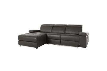 Hörnsoffa 3-sits Rayland Brun, Läder/PU, Vänster Elektrisk Fåtölj