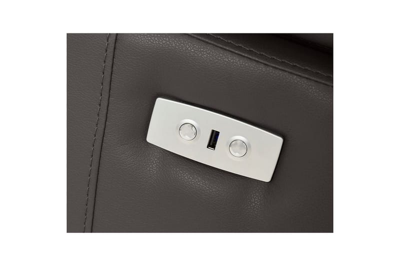 Hörnsoffa 3-sits Rayland Brun, Läder/PU, Vänster Elektrisk Fåtölj - Brun, Läder/PU, Vänster Elektrisk Fåtölj - Möbler - Soffa - Skinnsoffor