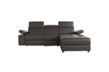 Hörnsoffa 3-sits Rayland Brun, PU, Höger manuell vilstol - Brun, PU, Höger manuell vilstol - Möbler - Soffa - Skinnsoffor