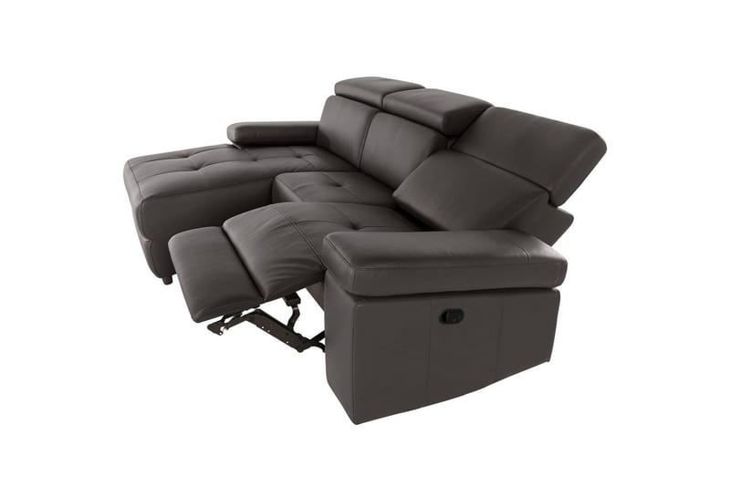 Hörnsoffa 3-sits Rayland Brun, PU, Vänster Manuell Fåtölj - Brun, PU, Vänster Manuell Fåtölj - M öbler - Soffa - Skinnsoffor