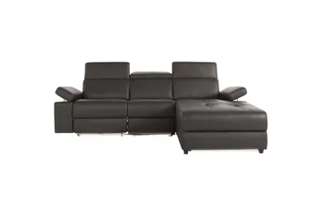 Hörnsoffa 3-sits Rayland Brun, PU, Höger elektrisk vilstol - Brun, PU, Höger elektrisk vilstol - Möbler - Soffa - Skinnsoffor