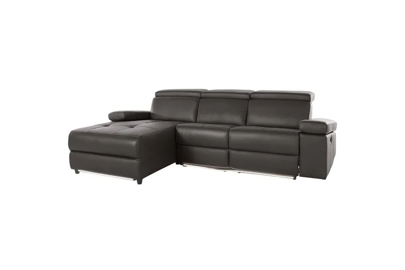 Hörnsoffa 3-sits Rayland Brun, PU, Vänster Manuell Fåtölj - Brun, PU, Vänster Manuell Fåtölj - Möbler - Soffa - Skinnsoffor