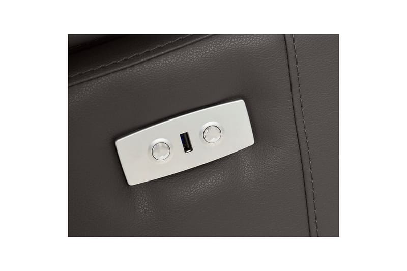 Hörnsoffa 3-sits Rayland Brun, PU, Höger elektrisk vilstol - Brun, PU, Höger elektrisk vilstol - Möbler - Soffa - Skinnsoffor