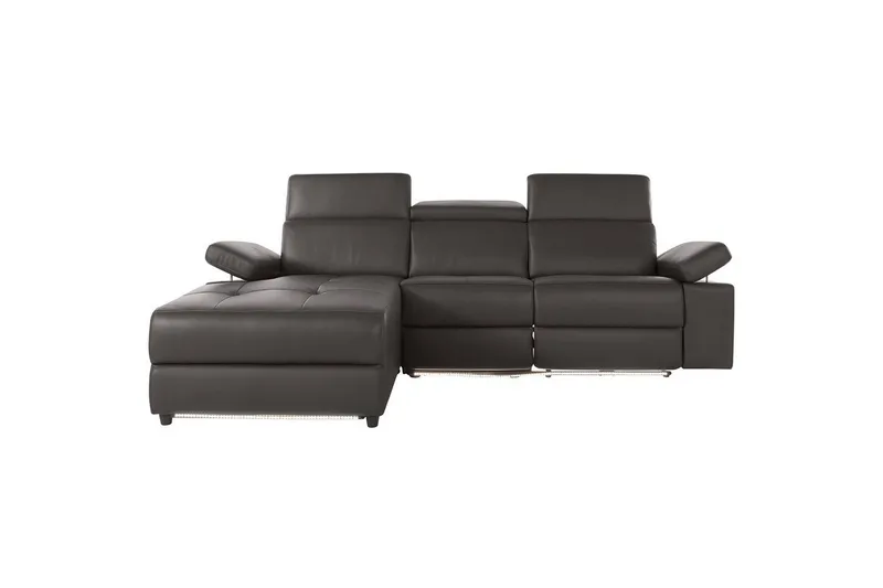 Hörnsoffa 3-sits Rayland Brun, PU, Vänster Elektrisk Fåtölj - Brun, PU, Vänster Elektrisk Fåtölj - Möbler - Soffa - Skinnsoffor