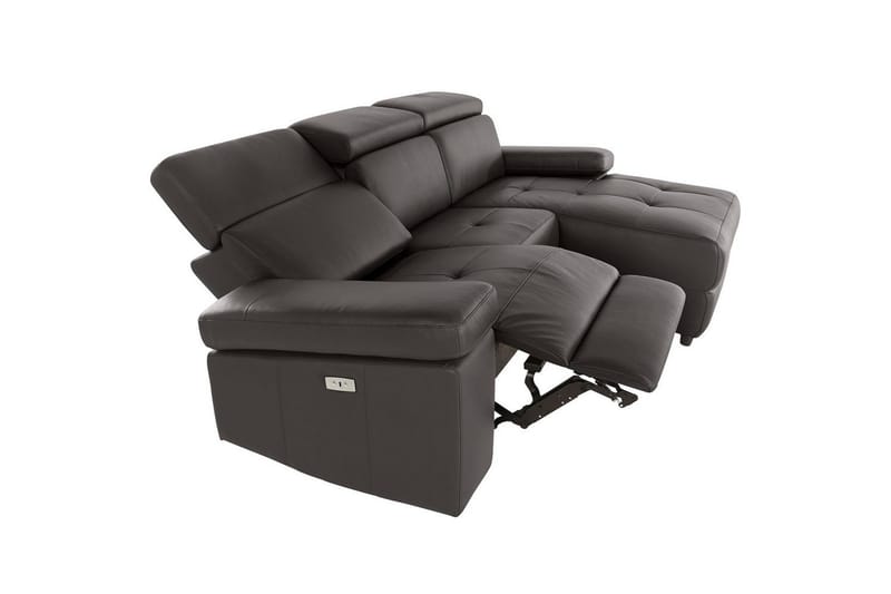 Hörnsoffa 3-sits Rayland Brun, PU, Höger elektrisk vilstol - Brun, PU, Höger elektrisk vilstol - Möbler - Soffa - Skinnsoffor