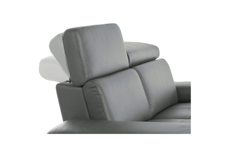 Hörnsoffa 3-sits Rayland Grå, Läder/PU, Höger elektrisk vilstol - Grå, Läder/PU, Höger elektrisk vilstol - Möbler - Soffa - Skinnsoffor