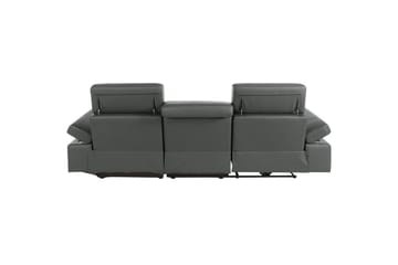Hörnsoffa 3-sits Rayland Grå, Läder/PU, Höger elektrisk vilstol - Grå, Läder/PU, Höger elektrisk vilstol - Möbler - Soffa - Skinnsoffor