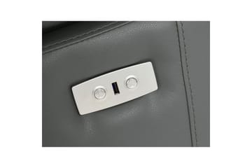 Hörnsoffa 3-sits Rayland Grå, Läder/PU, Höger elektrisk vilstol - Grå, Läder/PU, Höger elektrisk vilstol - Möbler - Soffa - Skinnsoffor